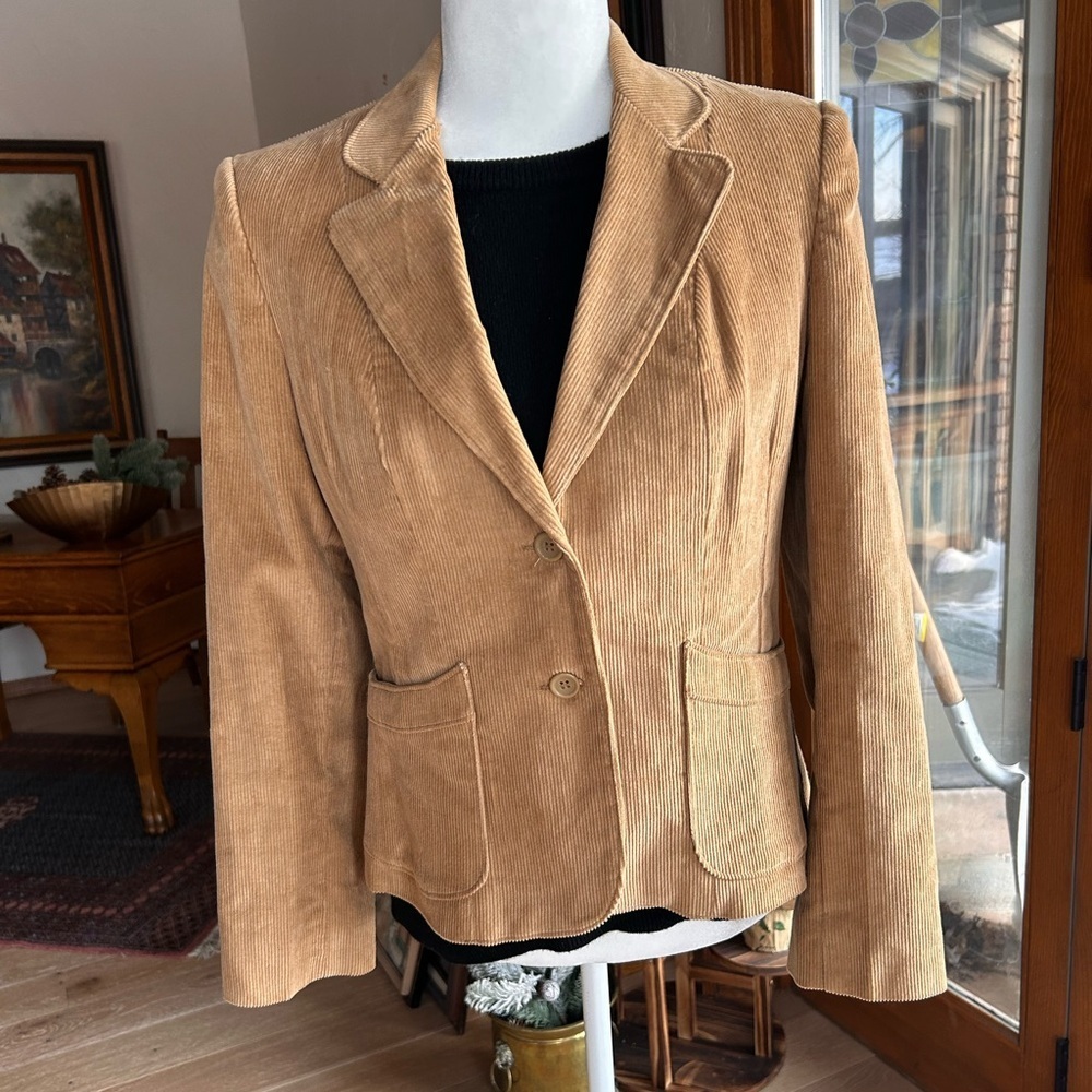 Vintage Tan Corduroy Blazer | Cotton | Structured Fit - Picture 3 of 9